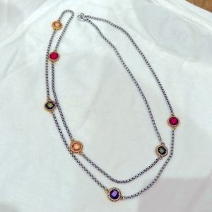Long strand crystal necklace colorful